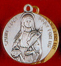 ST LUCY GOLD FILLED MEDAL