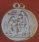 ST CATHERINE STERLING SILVER MEDAL