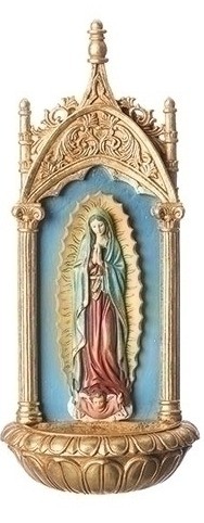O L OF GUADALUPE HOLY WATER FONT 11.5"