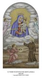 Mosaic St Padre Pio with Blessed Mary and Angels by Demetz Art Studio ®