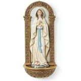 7.25" Our Lady of Lourdes Holy Water Font