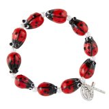 Ladybug Stretch Rosary Bracelet