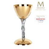CHALICE WITH SCALE PATEN, BRASS TWO-TONE CORPUS STEM