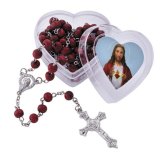 SACRED HEART ROSARY, SCENTED WITH HEART CASE