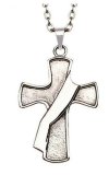 DEACON CROSS PENDENT 2" STAINLESS STEEL 28" CHAIN