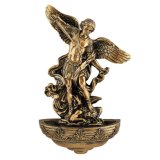 St Michael Holy Water Font 9" H