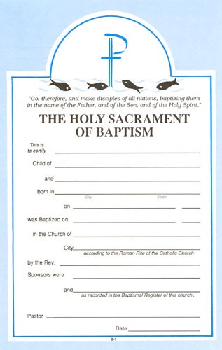 BAPTISM CERTIFICATE