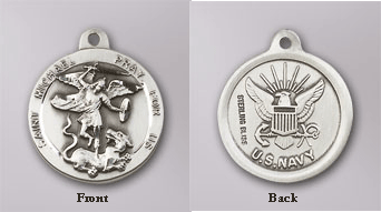 ST. MICHAEL US NAVY STERLING SILVER MEDAL