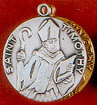 ST TIMOTHY STERLING SILVER MEDAL