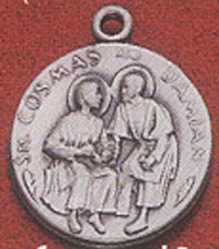 STS COSMAS & DAMIAN STERLING SILVER MEDAL