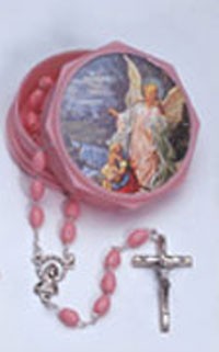 PINK GUARDIAN ANGEL ROSARY