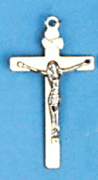 2-1/2 INCH NICKLE PLATED CRUCIFIX