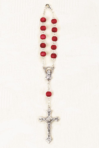 ROSE SCENTED WOOD AUTO ROSARY