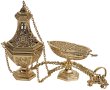Censer and Boat 10.75" H, ornate with oval bowl