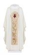 CHASUBLE POLY/WOOL ECRU EMBROIDERED SACRED HEART DESIGN