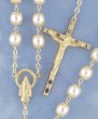 8MM PEARL BEAD DOUBLE CAPPED ROSARY