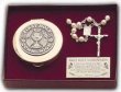 FIRST COMMUNION ROSARY BOX AND CATS EYE ROSARY