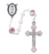 6MM PINK MATTE FIRST COMMUNION ROSARY, BOXED