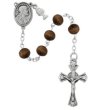 6 MM BROWN WOOD FIRST COMMUNION ROSARY