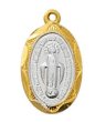 Gold over Sterling Silver Miraculous Medal w/ 16" chain