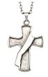 DEACON CROSS PENDENT 2" STAINLESS STEEL 28" CHAIN