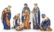 Nativity Set 6 pieces, 5.5" H blue and gold