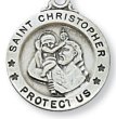 STERLING SILVER SMALL ST CHRISTOPHER ON 18" CHAIN