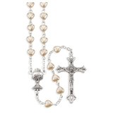 ROSARY PEARL HEART SHAPE FIRST COMMUNION