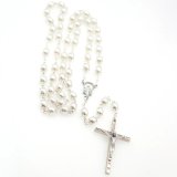 8MM PEARL BEAD DOUBLE CAPPED ROSARY