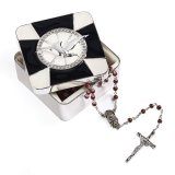 Confirmation Keepsake/Rosary Box with Black Cross 1.5" H