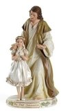 COMMUNION GIRL AND CHRIST STATUE