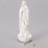 Our Lady of Lourdes Rosary Holder 8" H