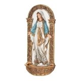 7.25 INCH OUR LADY OF GRACE HOLY WATER FONT