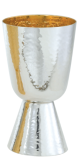 COMMON CUP 10oz SILVER PLATED, GOLD LINED, HAMMERED FINISH