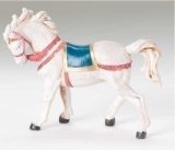 WHITE HORSE WITH SADDLE BLANKET