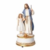 MUSICAL CHRIST WITH COMMUNION GIRL STATUE
