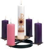 Advent Wreath Wrought Iron Pillar Candle Stand