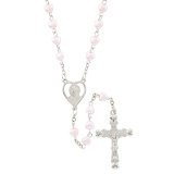 8 mm Pearlized Heart Rosary, Assorted Colors