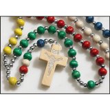 6 mm Mission Wood Rosary Multi-Colored