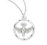 HOLY SPIRIT MEDAL, Sterling Silver,18" Chain