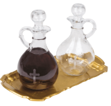 CRUET SET 12 OZ GLASS with Tray
