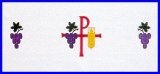 CHI RHO GRAPES & WHEAT EMBROIDERED ALTAR CLOTH