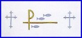 CHI RHO FISH & CROSS EMBROIDERED ALTAR CLOTH