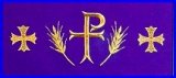 CHI RHO WHEAT & CROSS EMBROIDERED ALTAR CLOTH