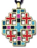 JERUSALEM CROSS PENDANT ENAMELED