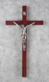 15 inch ROSEWOOD CRUCIFIX WITH SILVER CORPUS