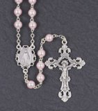 7 mm PINK PEARL BEAD ROSARY