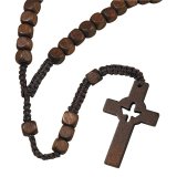 8 mm Holy Spirit Wood Cord Rosary