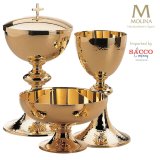 Chi Rho Chalice 15 oz, Hand Hammered, with Scale Paten (Matching Ciboria available)