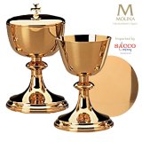 Chalice 12 oz, Cross on Base, with Scale Paten (Matching Ciboria available)